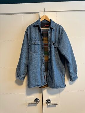 Fleece lined denim jacket/shacket